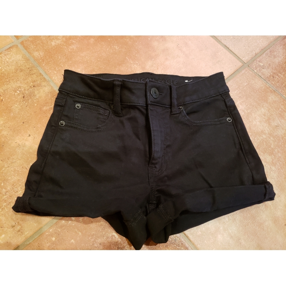 American Eagle Black Stretch Shorts